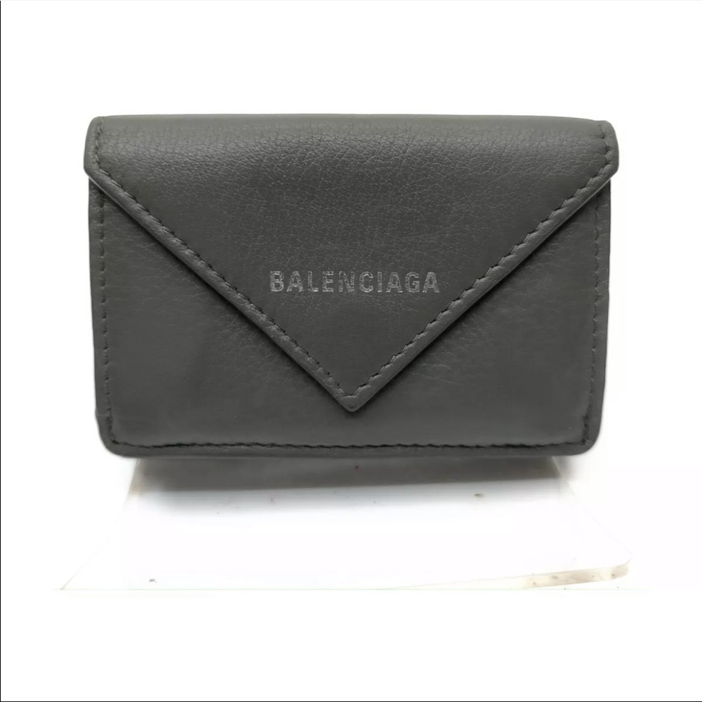 BALENCIAGA Wallet  Gray Leather